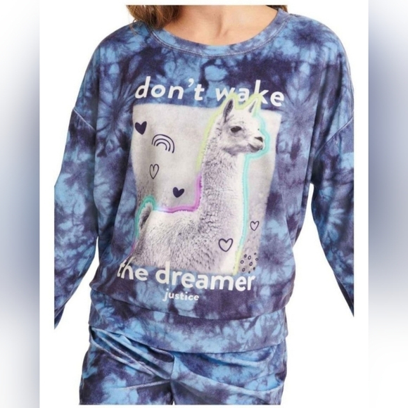 Justice Tie-Dye Sleep Set in Black and Gray - Picture 4 of 4